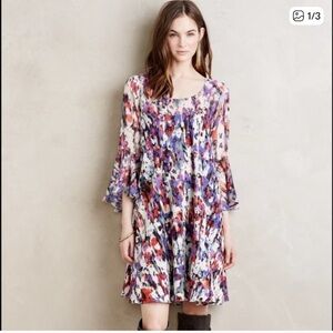 Anthropologie Multicolor Floral Mini Dress